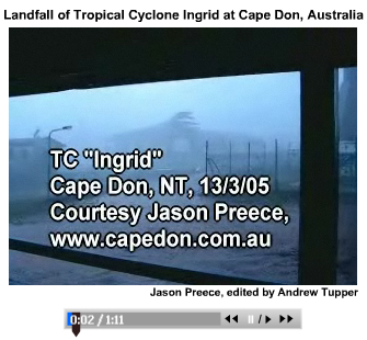 A video of Ingrid's passage over Cape Don on the Cobourg Peninsula